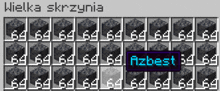 a screenshot of a minecraft game with the word azbest on the bottom