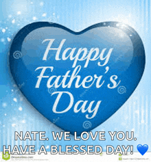 a blue heart that says happy father 's day