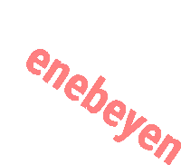 a white background with the word enebeyen in red