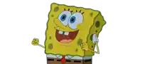 spongebob squarepants is wearing a suit and tie and giving a thumbs up