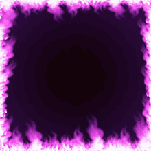 a purple frame with purple flames on a black background