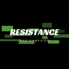 a logo for resistance d & d campaign with green squares