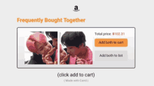 a screenshot of an amazon page that says " frequently bought together " at the top