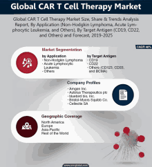 global car t cell therapy market size share & trends analysis report by application non-hodgkin lymphoma acute lymphoma