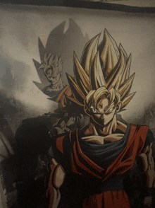 a picture of a dragon ball z character with a shadow on the wall