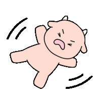 a cartoon drawing of a baby laying on its back with its mouth open .