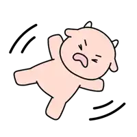 a cartoon drawing of a baby laying on its back with its mouth open .