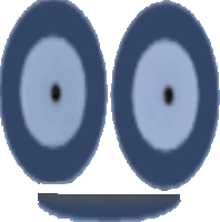 a drawing of two blue circles with a black spot in the middle