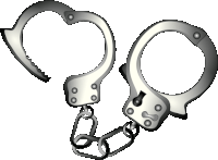 a pair of handcuffs shaped like a heart