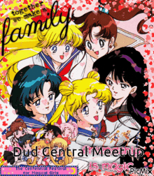 a poster for a family gathering called dud central meetup