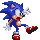 a pixel art of sonic the hedgehog running in a video game .