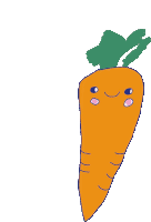 a cartoon drawing of a carrot with a face