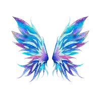 a pair of blue and purple butterfly wings with a white background