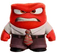 a cartoon character with an angry face wearing a white shirt and tie