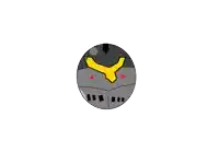 a cartoon drawing of a robot with a yellow y on it 's face