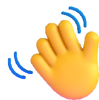 a yellow hand with blue lines on it is waving