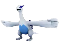 a 3d model of a white and blue dragon