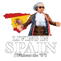 a poster for living in spain without the ' s ' is shown