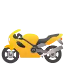 a yellow motorcycle with black wheels on a white background