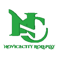 a logo for novicecity roleplay with a green letter n on a white background