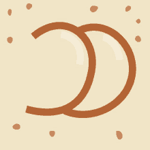 a drawing of two circles on a beige background with dots