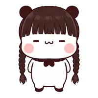 a cartoon drawing of a girl with pigtails and ears