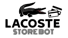 lacoste storebot logo with a crocodile and a credit card