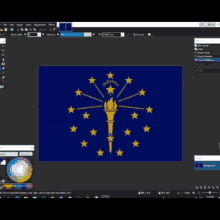 a computer screen shows the flag for indiana