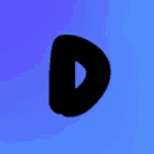 a black letter d on a blue background