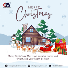 an advertisement for gs international wishes merry christmas to their customers