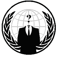 a man in a suit and tie with a question mark on his forehead