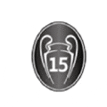 a black and white logo with a trophy and the number 15 on it .