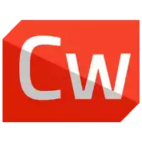 a red box with the letter cw in white