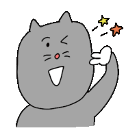 a cartoon cat is giving a thumbs up with stars flying around it 's head .