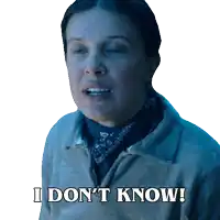 a woman with a bandana around her neck says i don t know