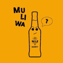 a bottle of nile special shorty with a face