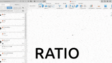 a computer screen shows a drawing of a staircase and the word ratio