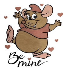 a drawing of a mouse with the words " be mine " below it