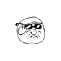 a black and white drawing of a man 's face with a tongue sticking out and glasses .