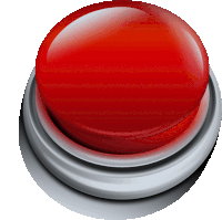 a red button with a silver ring on it