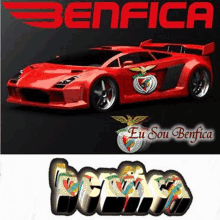 a red sports car with the word benfica written on it