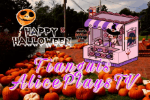 an advertisement for tianquis alice plays tv shows a pumpkin patch