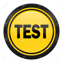 a yellow button with the word test inside of it