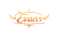 the word evans is written in gold letters