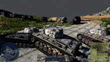 a screenshot of a video game shows two tanks and a chat window