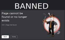 a page that says banned on it