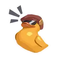 a yellow duck wearing a hat and sunglasses