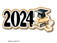 the year 2024 is displayed with a graduation cap and books