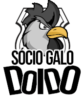 a logo for socio galo doido with a rooster