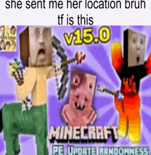 a minecraft meme with a centaur and a pig